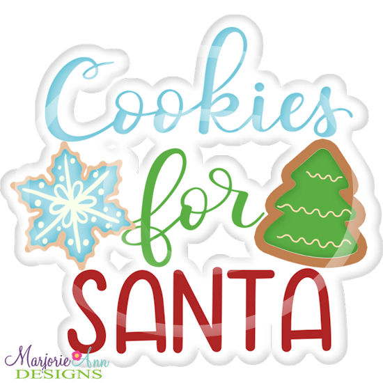 Cookies For Santa Title SVG Cutting Files Includes Clipart - Click Image to Close